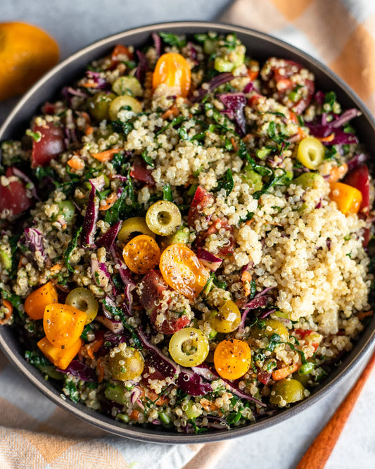 Citrus Kale & Quinoa Salad with Blood Orange Balsamic Dressing