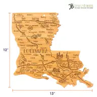 Destination Louisiana State-Shaped Serving & Cutting Board