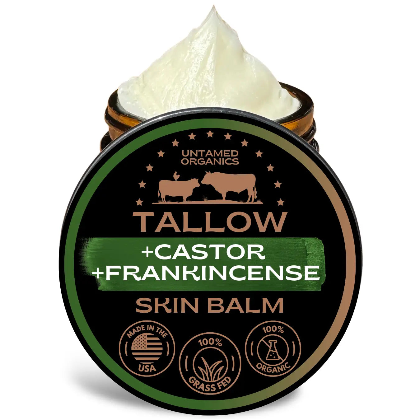 Tallow, Castor, & Frankincense Skin Balm | 2 oz Glass Jar