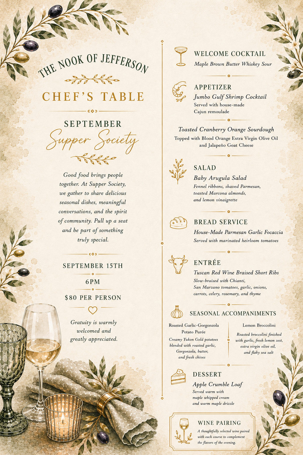 Classes & Chef’s Table