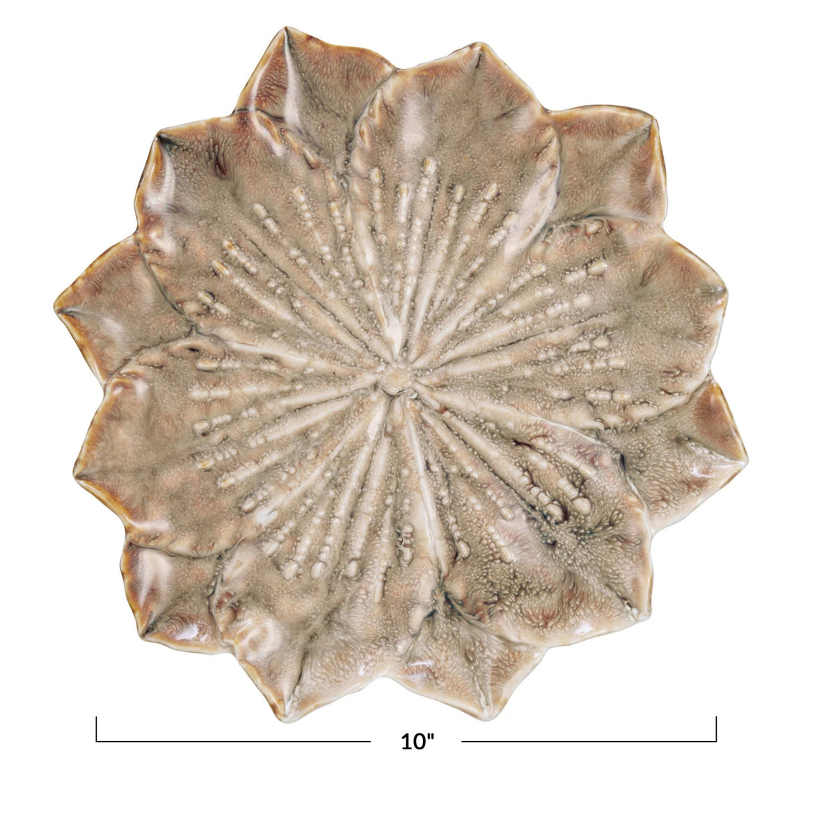 Stoneware Flower Shaped Plate
