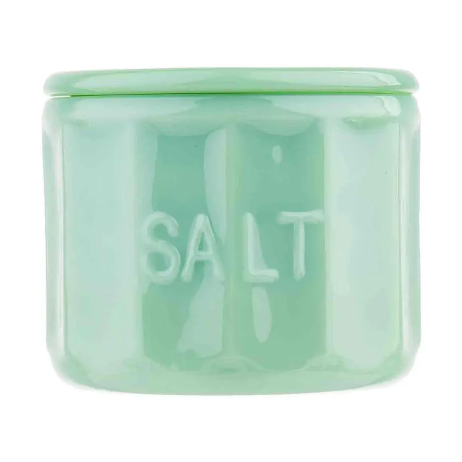 Jadeite Glass Collection Salt Cellar with Lid
