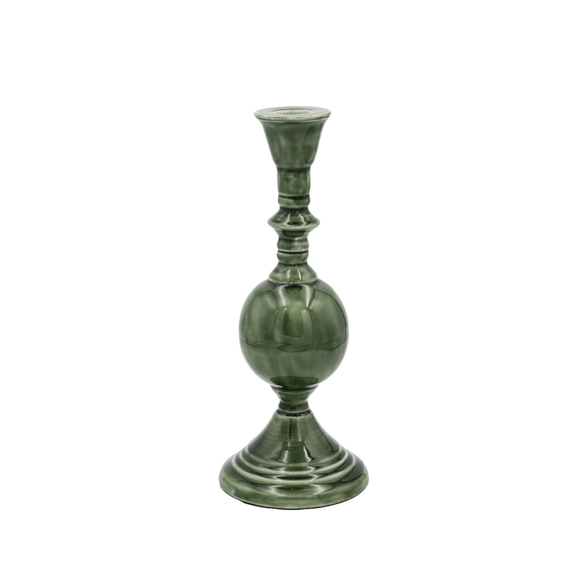 Green Enameled Metal Taper Holder