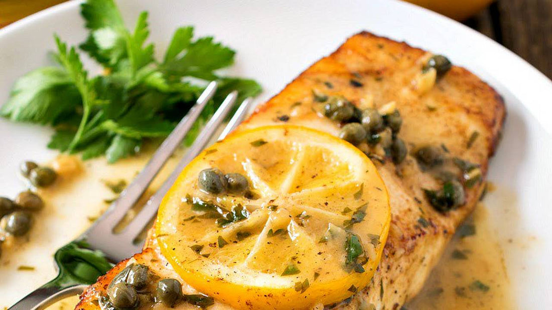 Pan-Seared Halibut with Lemon Caper Butter Sauce