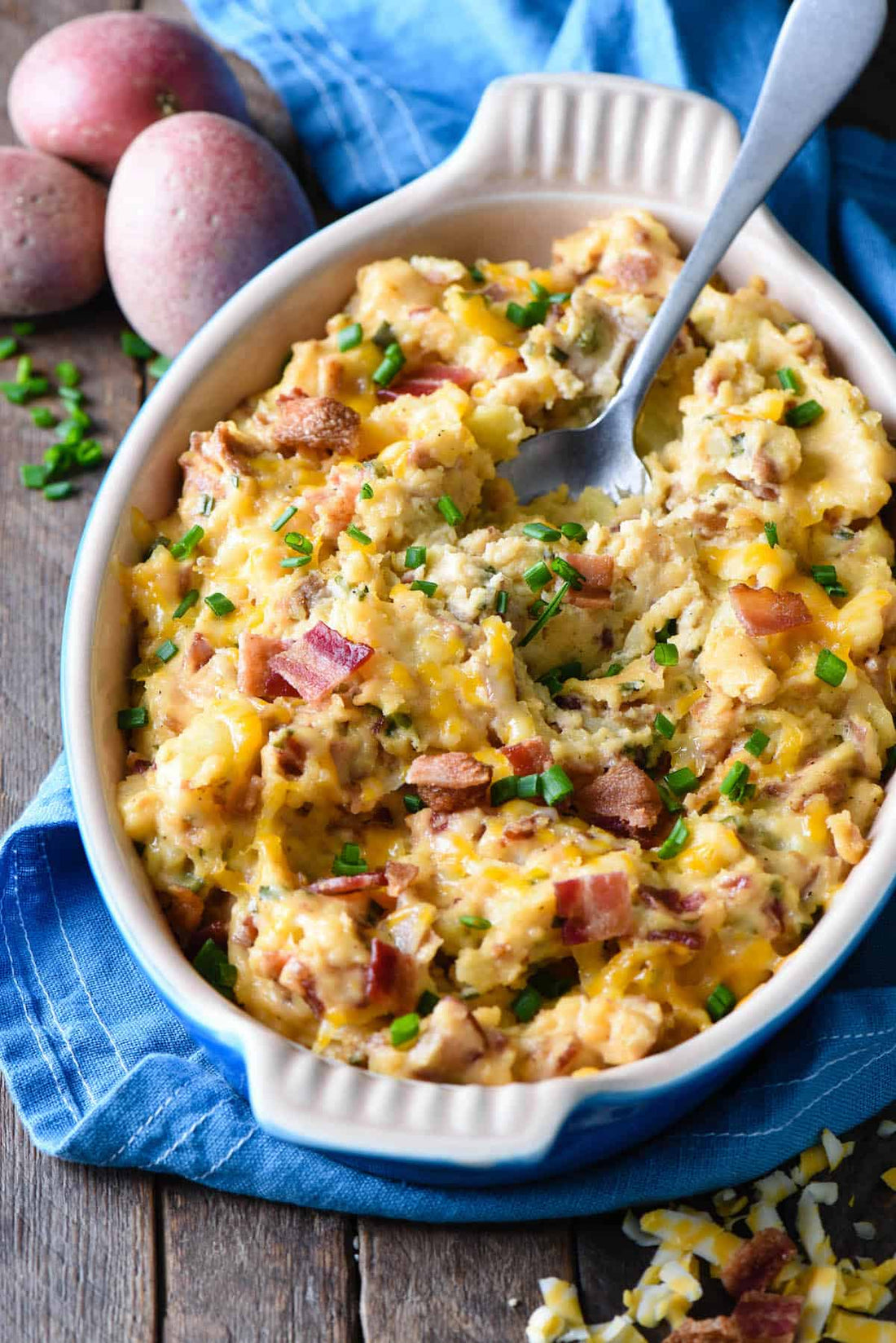 Roasted Garlic Twice Baked Potatoes