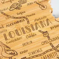 Destination Louisiana State-Shaped Serving & Cutting Board