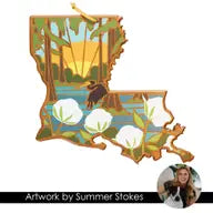 Louisiana Cutting Board with Artwork By Summer