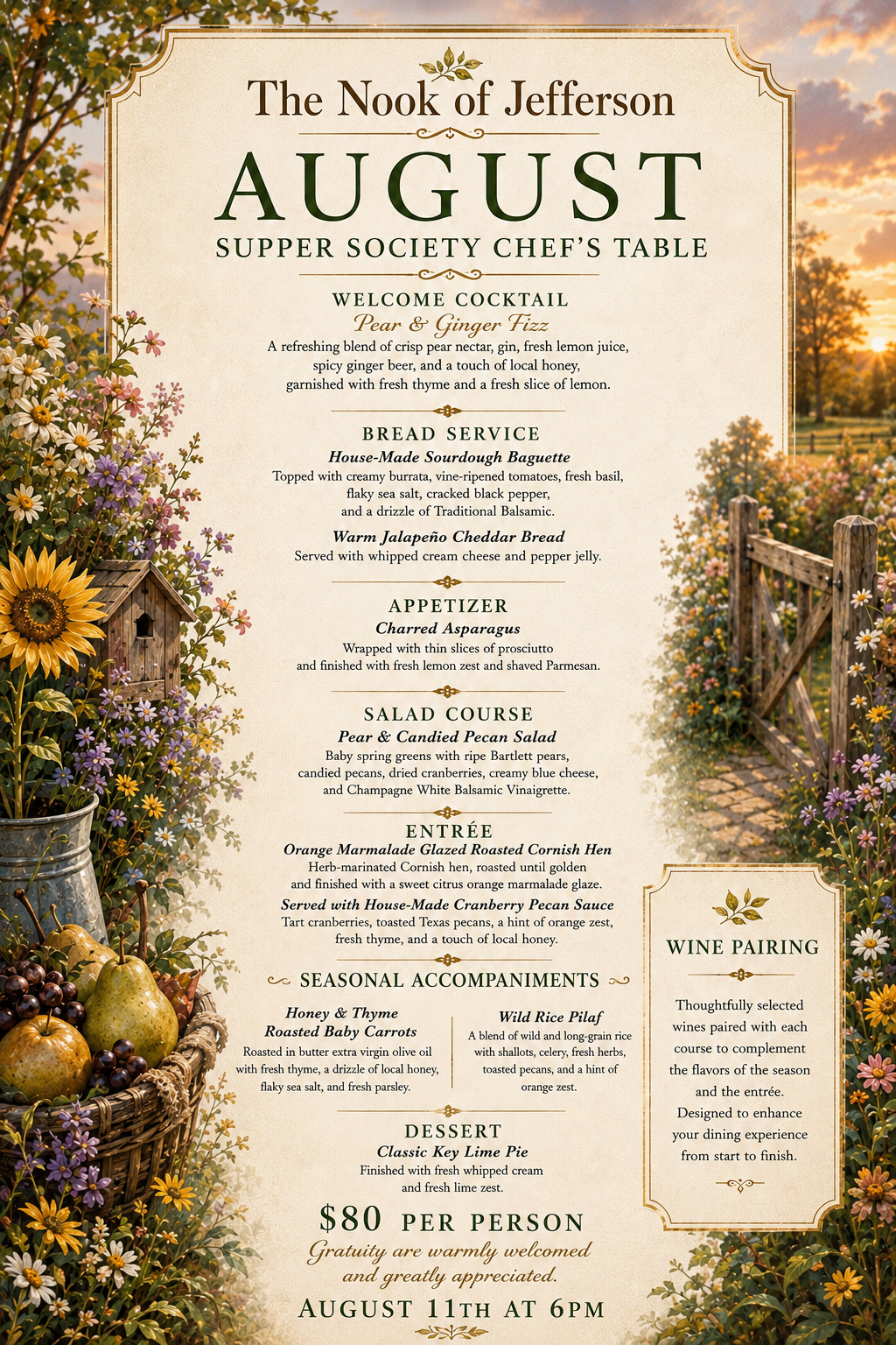 Classes & Chef’s Table