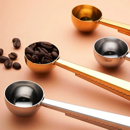 Stainless Steel Coffee | Tea Scoop with Clip