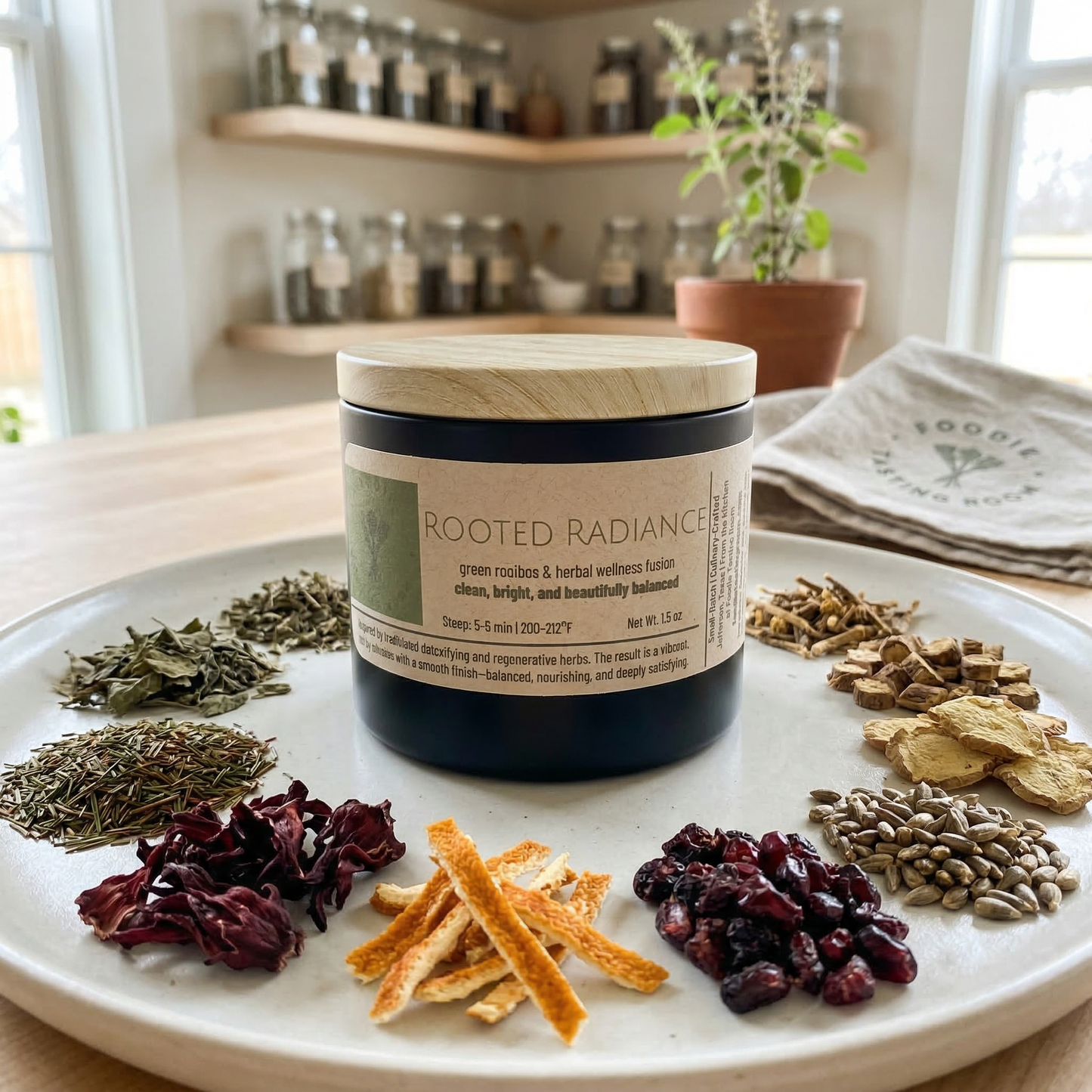 Rooted Radiance - green rooibos & herbal wellness fusion