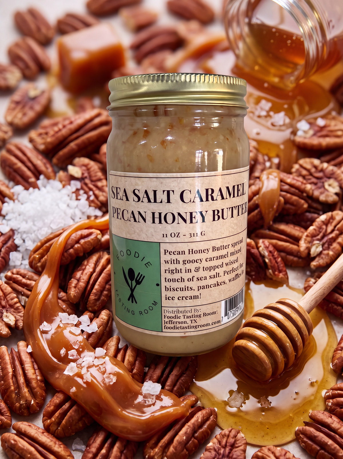 Sea Salt Caramel Pecan Honey Butter | 11 oz