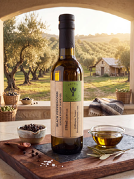 BLACK PEPPERCORN Infused First Cold Pressed Extra Virgin Olive Oil (EVOO)
