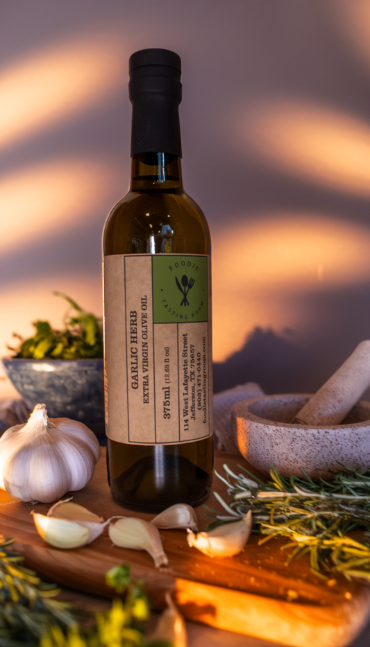 GARLIC HERB Infused First Cold Pressed Extra Virgin Olive Oil (EVOO)