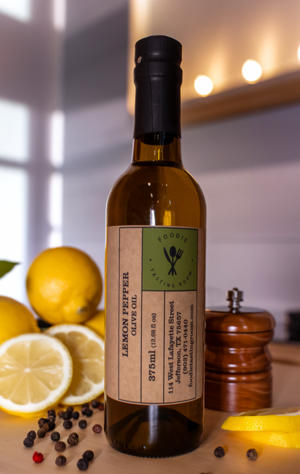 LEMON PEPPER Infused First Cold Pressed Extra Virgin Olive Oil (EVOO)