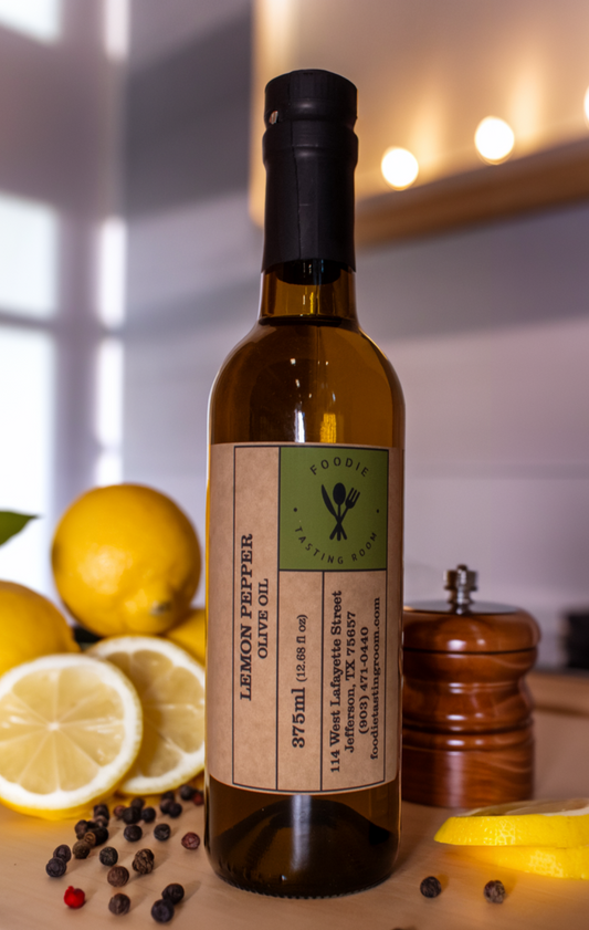 LEMON PEPPER Infused First Cold Pressed Extra Virgin Olive Oil (EVOO)