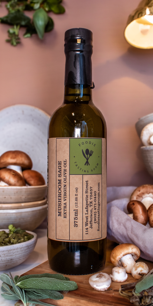 MUSHROOM SAGE Infused First Cold Pressed Extra Virgin Olive Oil (EVOO)