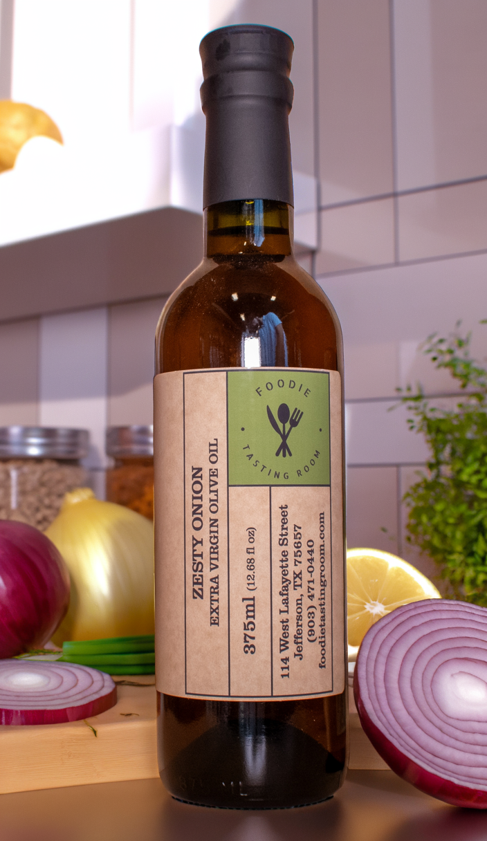 ZESTY ONION Infused First Cold Pressed Extra Virgin Olive Oil (EVOO)