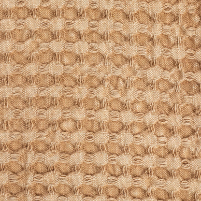 Stonewashed Cotton Waffle Weave Tea Towel, Camel Color