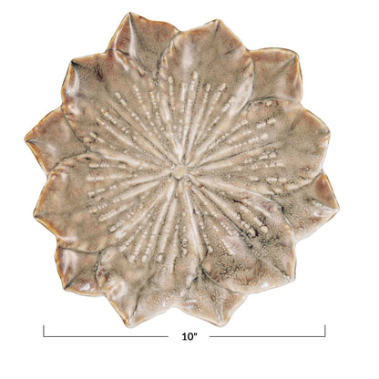Stoneware Flower Shaped Plate