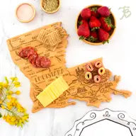 Destination Louisiana State-Shaped Serving & Cutting Board