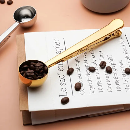 Stainless Steel Coffee | Tea Scoop with Clip