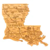 Destination Louisiana State-Shaped Serving & Cutting Board