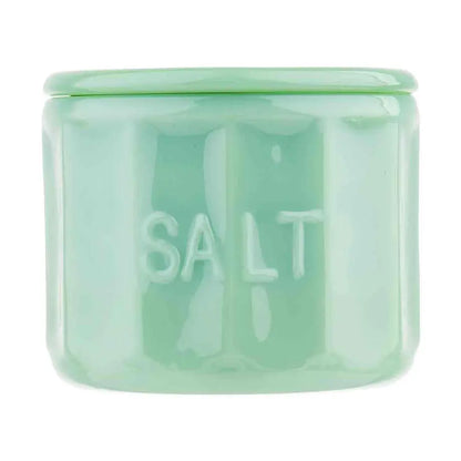 Jadeite Glass Collection Salt Cellar with Lid