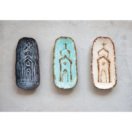 Cast Iron Dish with Church