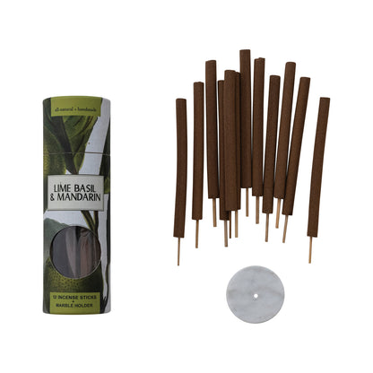 Scented Thick Incense Sticks with Marble Incense Holder