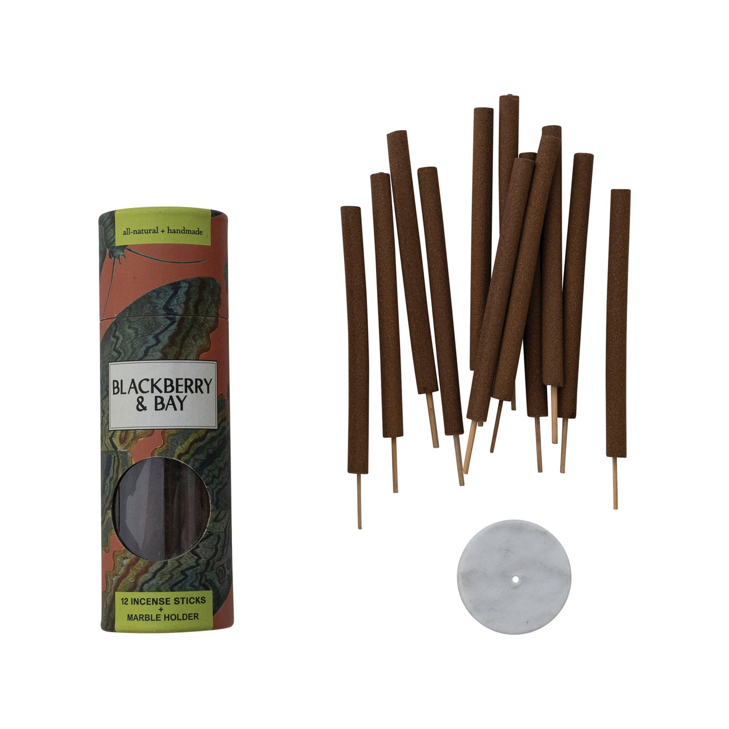 Scented Thick Incense Sticks with Marble Incense Holder