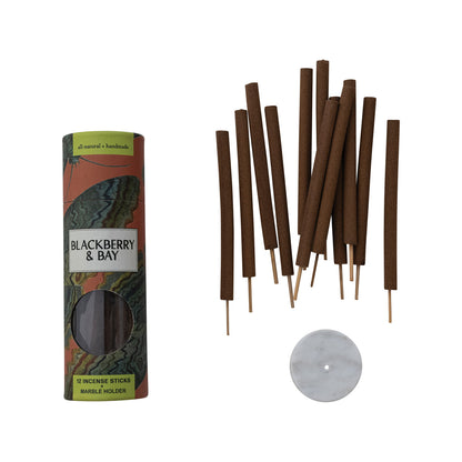 Scented Thick Incense Sticks with Marble Incense Holder