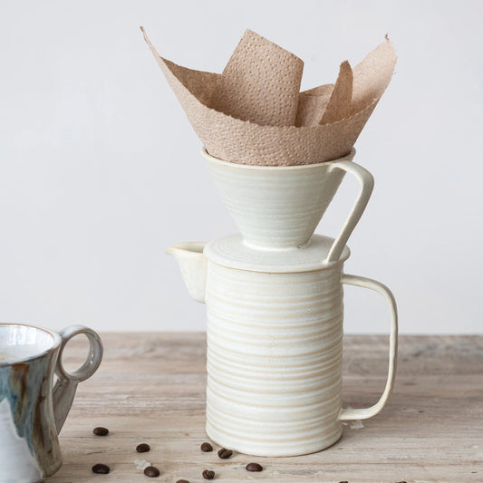 Pour Over Coffee with Pot & Stripes Inside |24 oz.