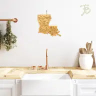 Destination Louisiana State-Shaped Serving & Cutting Board